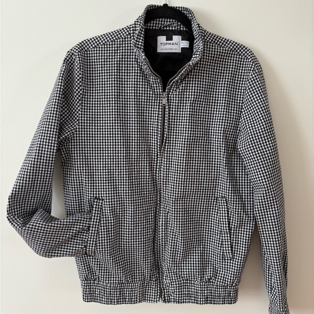 Topman Black and White Checkered Jacket